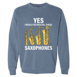 Saxophone Player Music Instrument Jazz Musician Saxophonist Garment-Dyed Sweatshirt