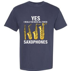 Saxophone Player Music Instrument Jazz Musician Saxophonist Garment-Dyed Heavyweight T-Shirt