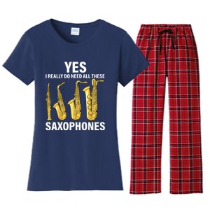 Saxophone Player Music Instrument Jazz Musician Saxophonist Women's Flannel Pajama Set