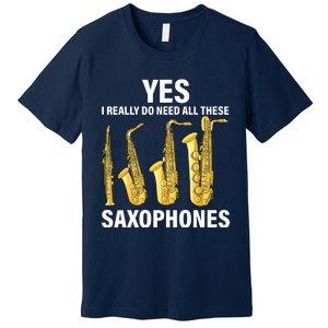 Saxophone Player Music Instrument Jazz Musician Saxophonist Premium T-Shirt