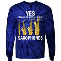 Saxophone Player Music Instrument Jazz Musician Saxophonist Tie-Dye Long Sleeve Shirt