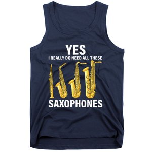 Saxophone Player Music Instrument Jazz Musician Saxophonist Tank Top