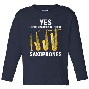 Saxophone Player Music Instrument Jazz Musician Saxophonist Toddler Long Sleeve Shirt