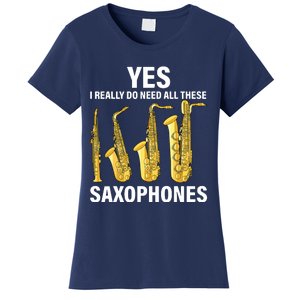 Saxophone Player Music Instrument Jazz Musician Saxophonist Women's T-Shirt