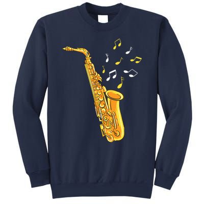 Saxophone Player Musical Notes Saxophonist Jazz Musician Sax Sweatshirt