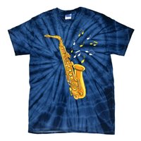 Saxophone Player Musical Notes Saxophonist Jazz Musician Sax Tie-Dye T-Shirt