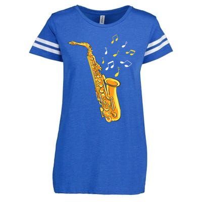 Saxophone Player Musical Notes Saxophonist Jazz Musician Sax Enza Ladies Jersey Football T-Shirt