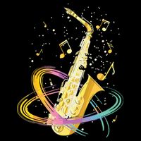 Saxophone Player Musical Notes Jazz Musician Saxophonist Sax Impact Tech Backpack