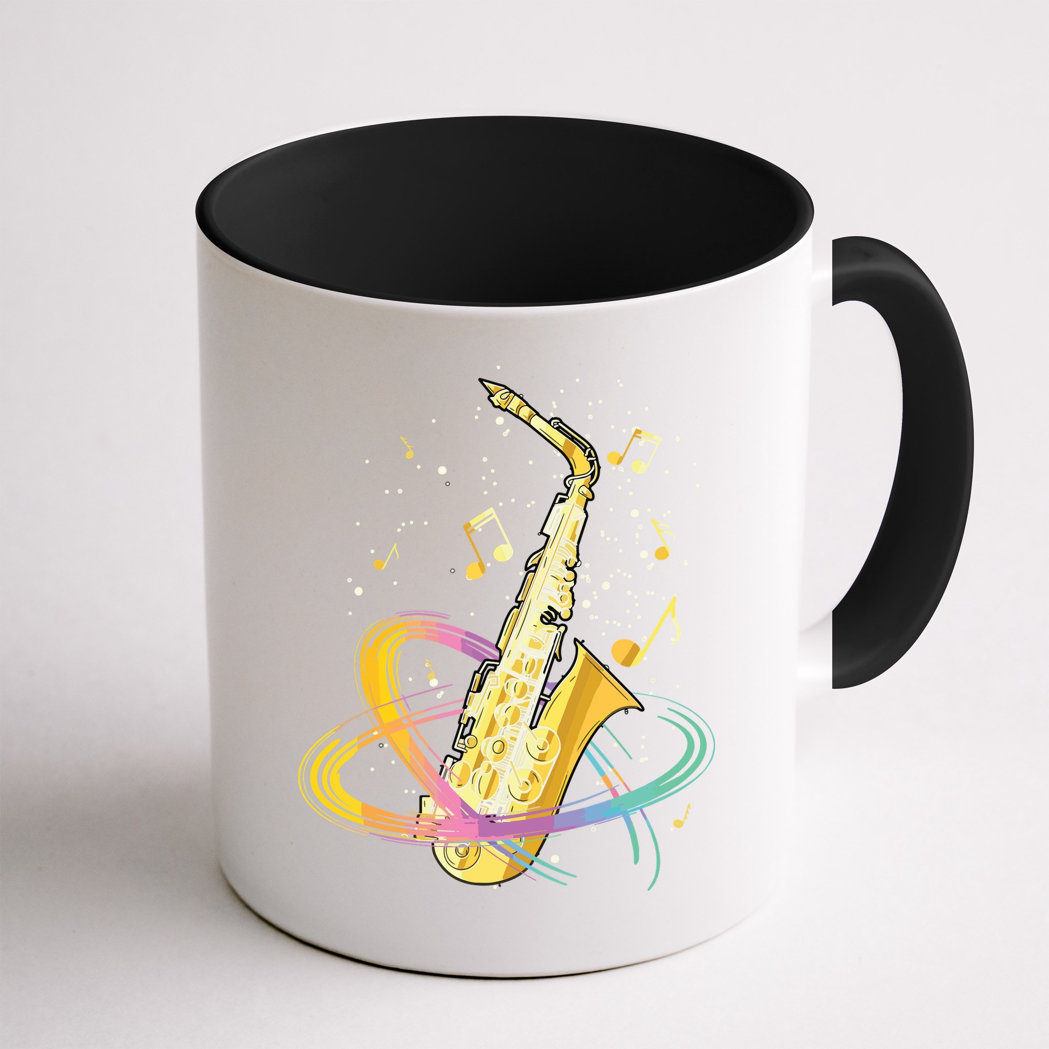 Saxophone Player Musical Notes Jazz Musician Saxophonist Sax Mug