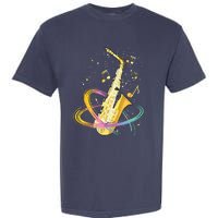 Saxophone Player Musical Notes Jazz Musician Saxophonist Sax Garment-Dyed Heavyweight T-Shirt