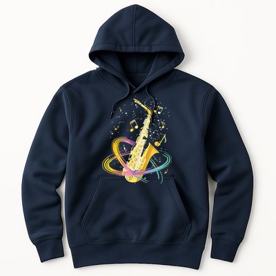 Saxophone Player Musical Notes Jazz Musician Saxophonist Sax Hoodie
