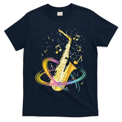 Saxophone Player Musical Notes Jazz Musician Saxophonist Sax T-Shirt