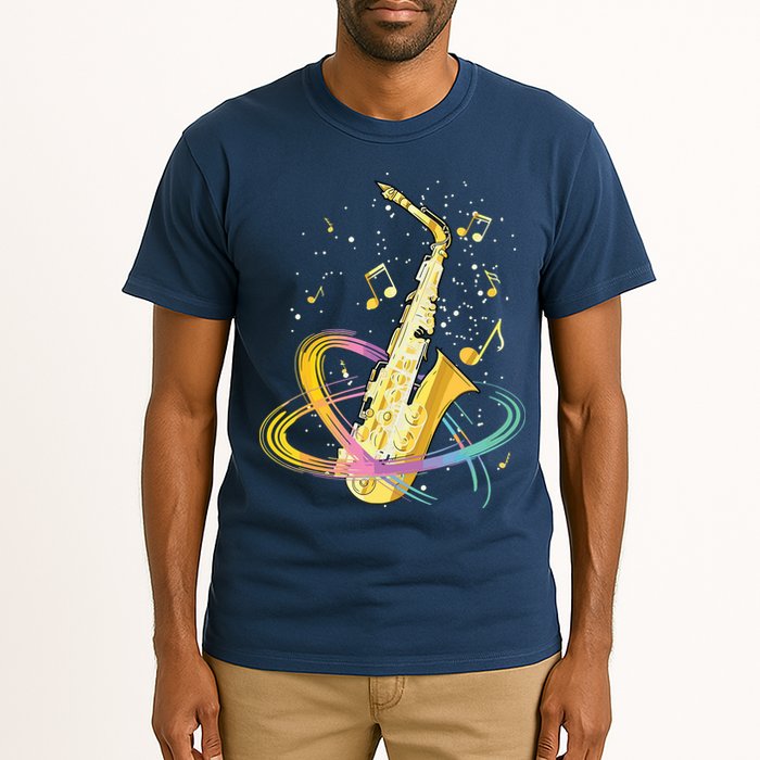 Saxophone Player Musical Notes Jazz Musician Saxophonist Sax Tall T-Shirt