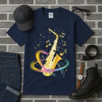 Saxophone Player Musical Notes Jazz Musician Saxophonist Sax Tall T-Shirt