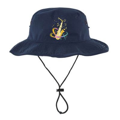 Saxophone Player Musical Notes Jazz Musician Saxophonist Sax Bucket Hat