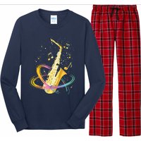 Saxophone Player Musical Notes Jazz Musician Saxophonist Sax Long Sleeve Pajama Set