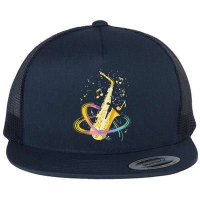 Saxophone Player Musical Notes Jazz Musician Saxophonist Sax Flatbill Hat