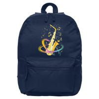 Saxophone Player Musical Notes Jazz Musician Saxophonist Sax 16 in Basic Backpack