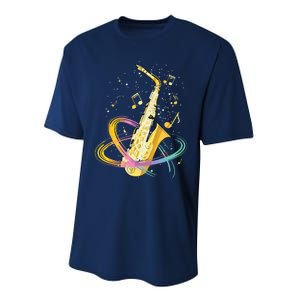 Saxophone Player Musical Notes Jazz Musician Saxophonist Sax Performance Sprint T-Shirt