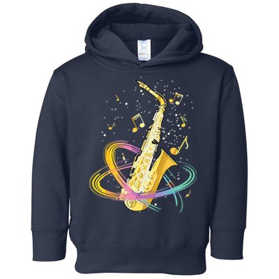 Saxophone Player Musical Notes Jazz Musician Saxophonist Sax Toddler Hoodie