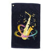 Saxophone Player Musical Notes Jazz Musician Saxophonist Sax Golf Towel