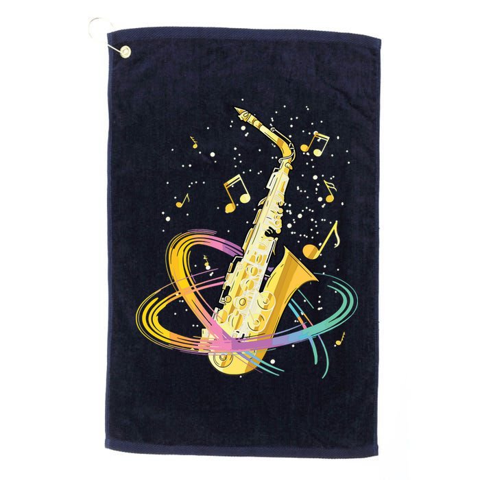 Saxophone Player Musical Notes Jazz Musician Saxophonist Sax Golf Towel