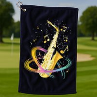 Saxophone Player Musical Notes Jazz Musician Saxophonist Sax Golf Towel