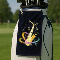 Saxophone Player Musical Notes Jazz Musician Saxophonist Sax Golf Towel