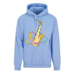 Saxophone Player Musical Notes Jazz Musician Saxophonist Sax Unisex Surf Hoodie