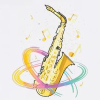 Saxophone Player Musical Notes Jazz Musician Saxophonist Sax Garment-Dyed Sweatshirt