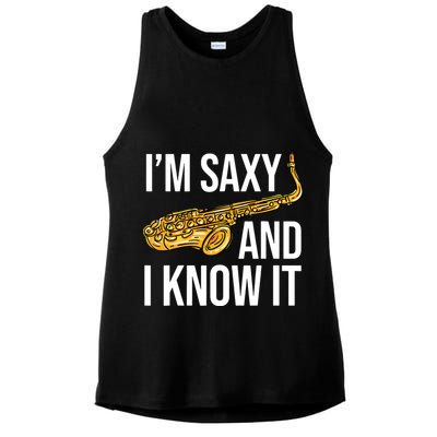 Saxophone Player Musicians Saxophone Player And Teacher Gift Ladies PosiCharge Tri-Blend Wicking Tank