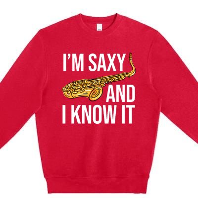 Saxophone Player Musicians Saxophone Player And Teacher Gift Premium Crewneck Sweatshirt