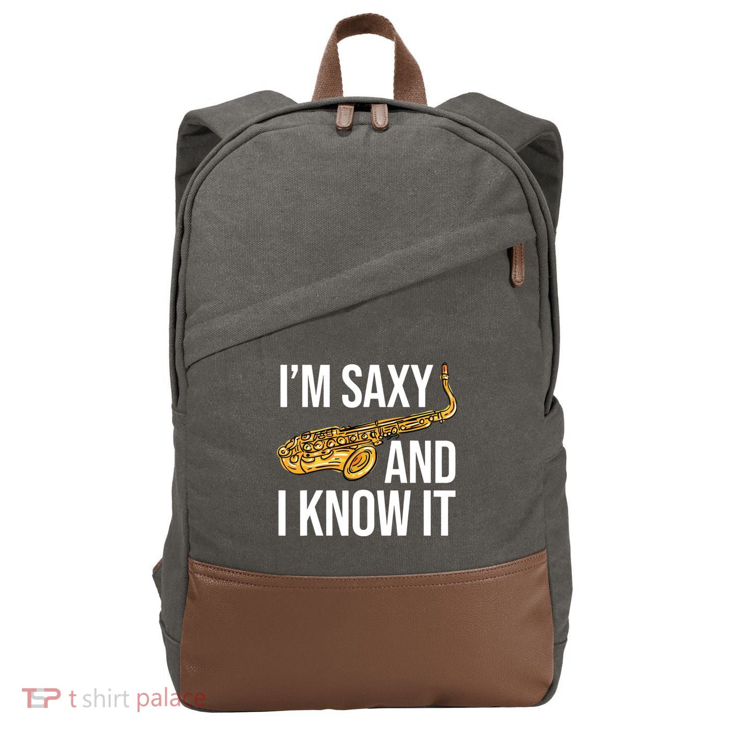 Saxophone Player Musicians Saxophone Player And Teacher Gift Cotton Canvas Backpack