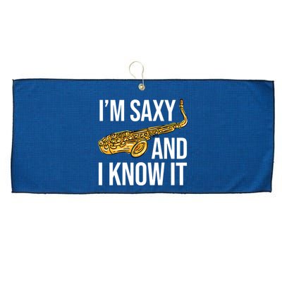 Saxophone Player Musicians Saxophone Player And Teacher Gift Large Microfiber Waffle Golf Towel