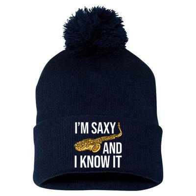 Saxophone Player Musicians Saxophone Player And Teacher Gift Pom Pom 12in Knit Beanie