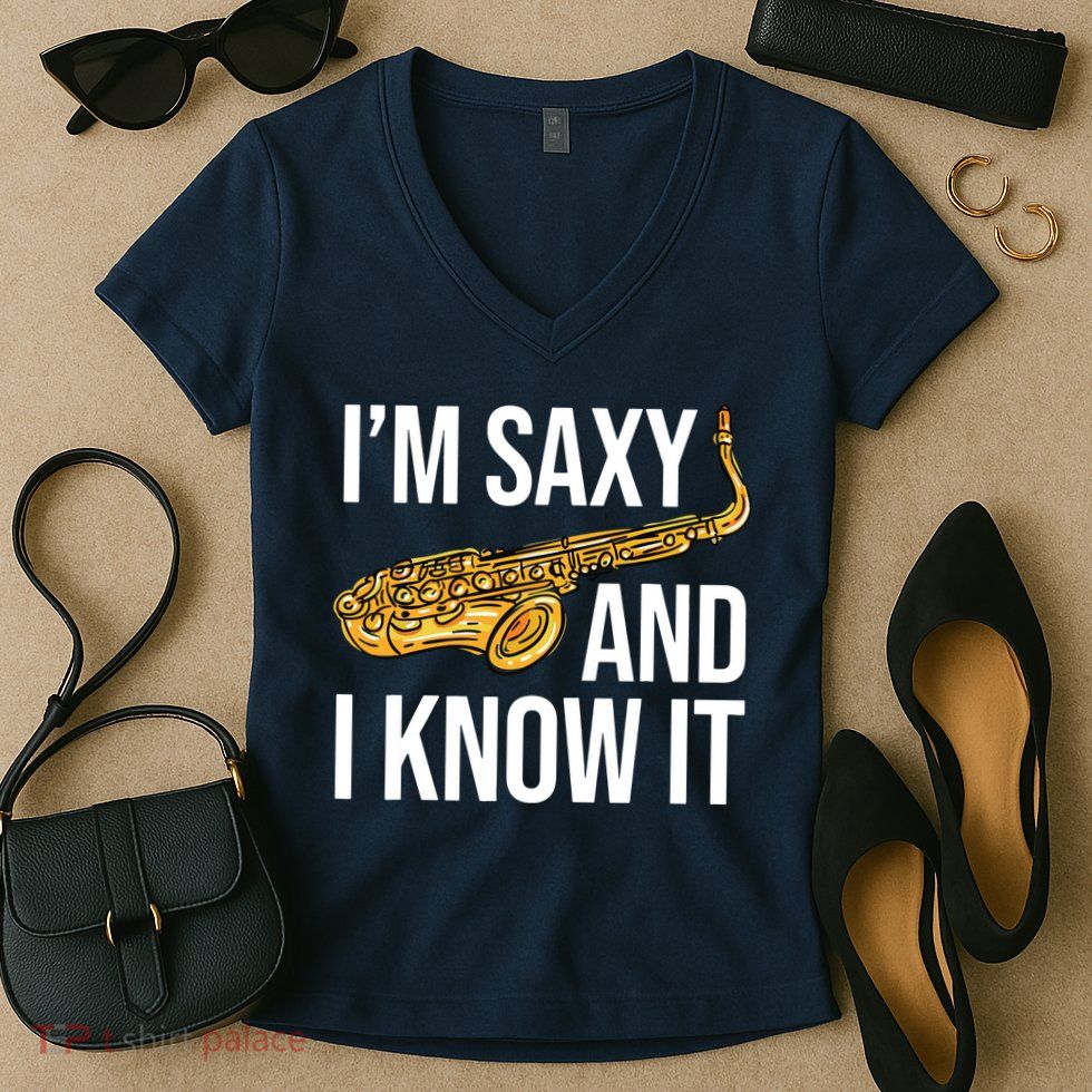 Saxophone Player Musicians Saxophone Player And Teacher Gift Women's V-Neck T-Shirt