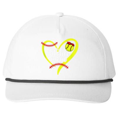 Softball Pitcher Mom Heart Mama Of A Softball Pitcher Mother Snapback Five-Panel Rope Hat