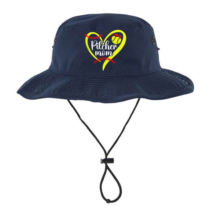 Softball Pitcher Mom Heart Mama Of A Softball Pitcher Mother Legacy Cool Fit Booney Bucket Hat