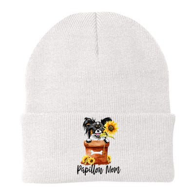 Sunflower Papillon Mom Dog Lover Gifts Mother's Day Knit Cap Winter Beanie