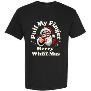 Santa Pull My Finger Christmas Holiday Fart Joke Garment-Dyed Heavyweight T-Shirt