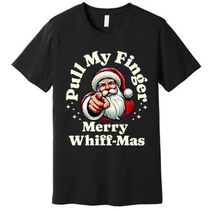 Santa Pull My Finger Christmas Holiday Fart Joke Premium T-Shirt