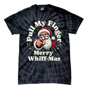 Santa Pull My Finger Christmas Holiday Fart Joke Tie-Dye T-Shirt