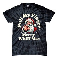 Santa Pull My Finger Christmas Holiday Fart Joke Tie-Dye T-Shirt