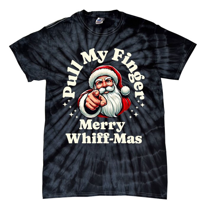 Santa Pull My Finger Christmas Holiday Fart Joke Tie-Dye T-Shirt