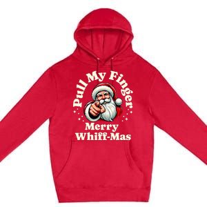 Santa Pull My Finger Christmas Holiday Fart Joke Premium Pullover Hoodie