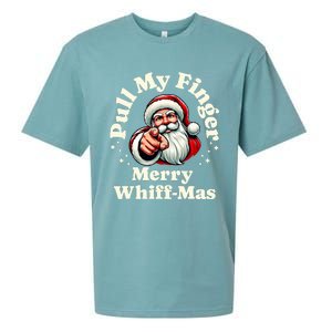 Santa Pull My Finger Christmas Holiday Fart Joke Sueded Cloud Jersey T-Shirt