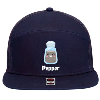 Salt & Pepper Matching Couple Best Friends Cute 7 Panel Mesh Trucker Snapback Hat