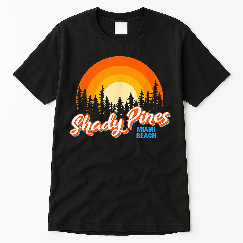 Shady Pines Miami Beach Florida Beach Summer Vacation Tall T-Shirt