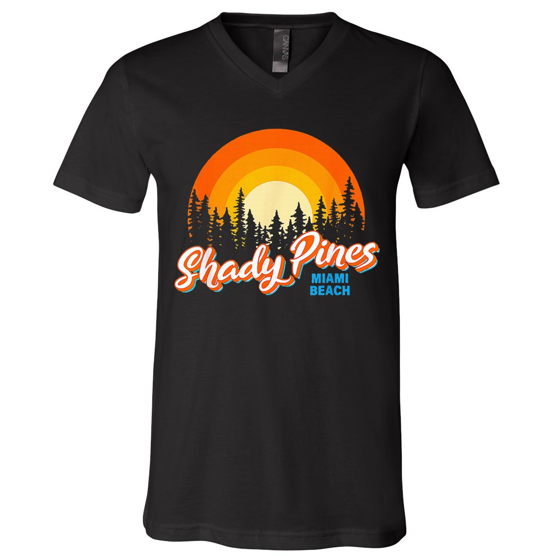 Shady Pines Miami Beach Florida Beach Summer Vacation V-Neck T-Shirt