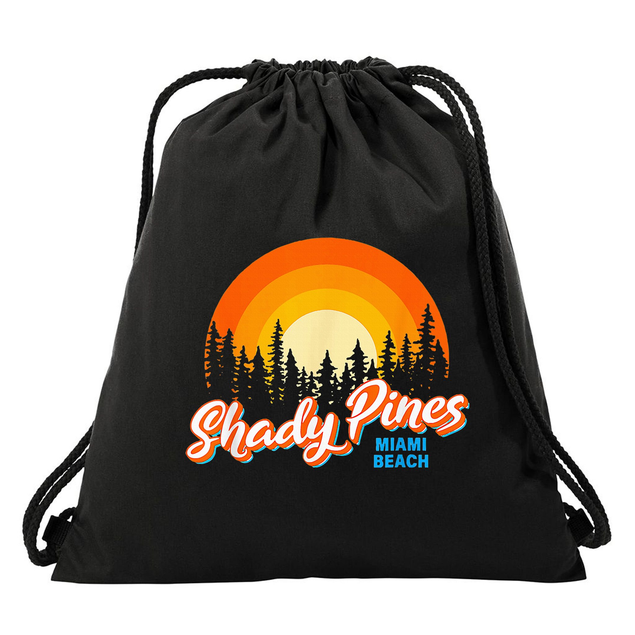 Shady Pines Miami Beach Florida Beach Summer Vacation Drawstring Bag